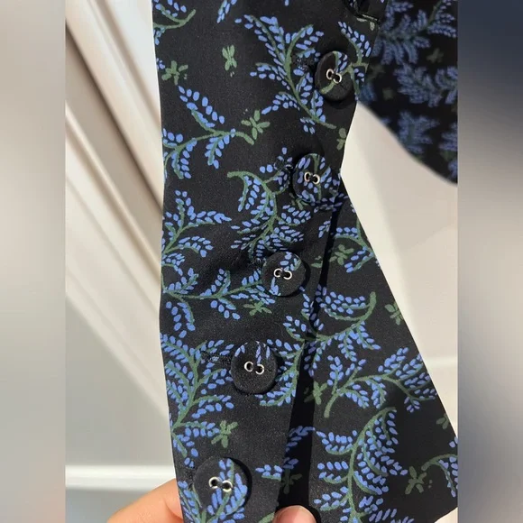 NWOT Veronica Beard Clarke Puff Sleeve Floral Blouse with Button Down Back - Picture 9 of 9